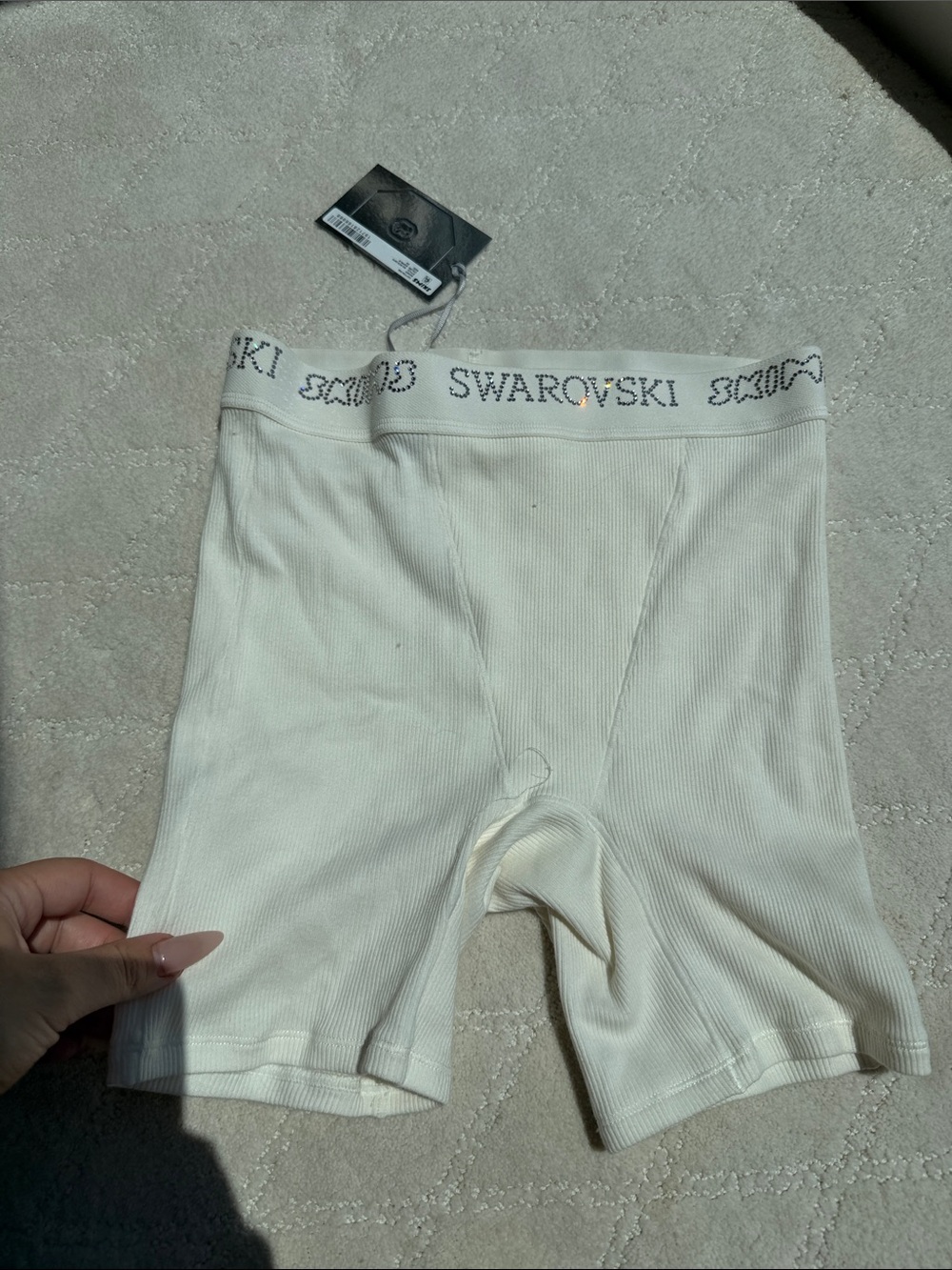 Swarovski Skims White Shorts
